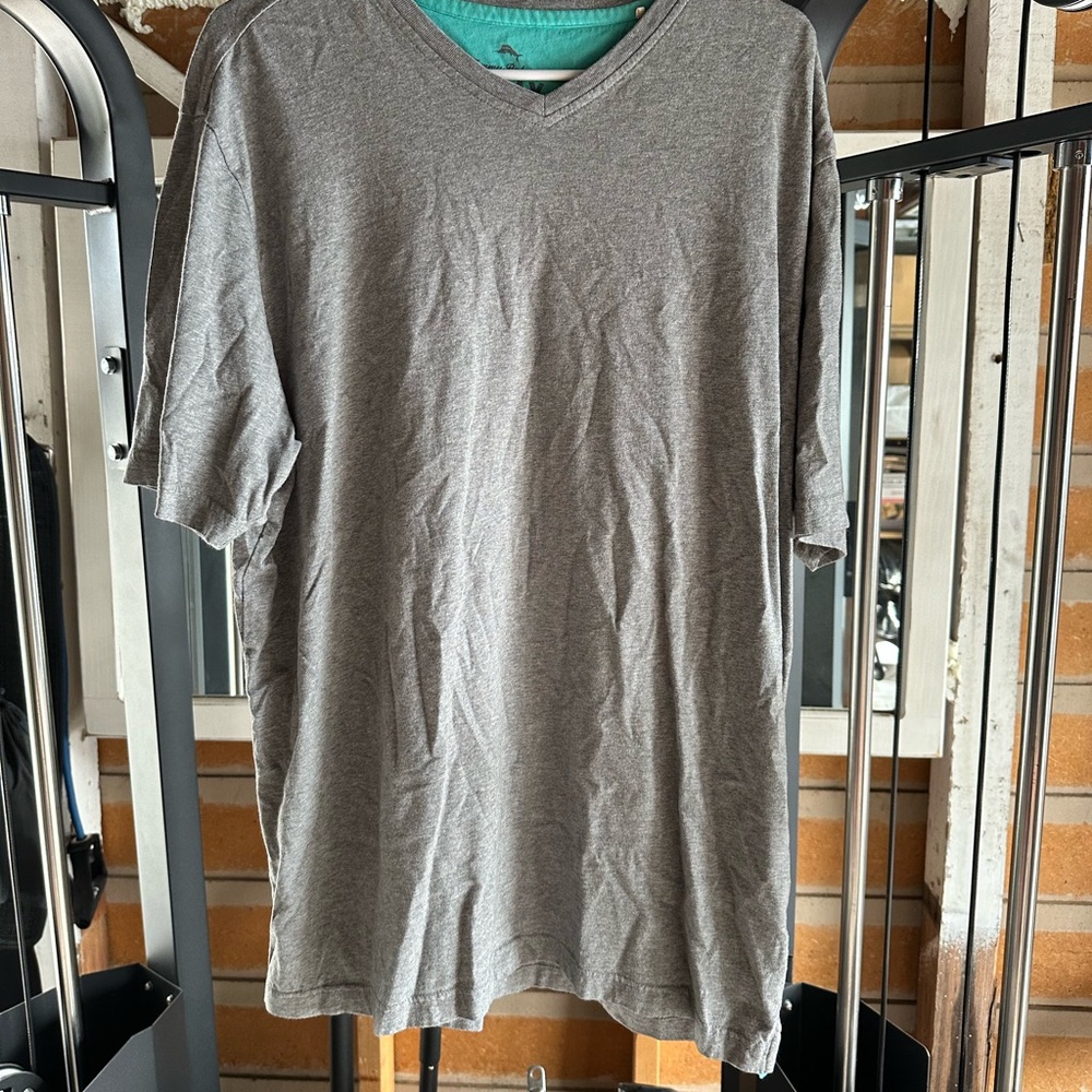 Gray V-Neck Men's Shirt